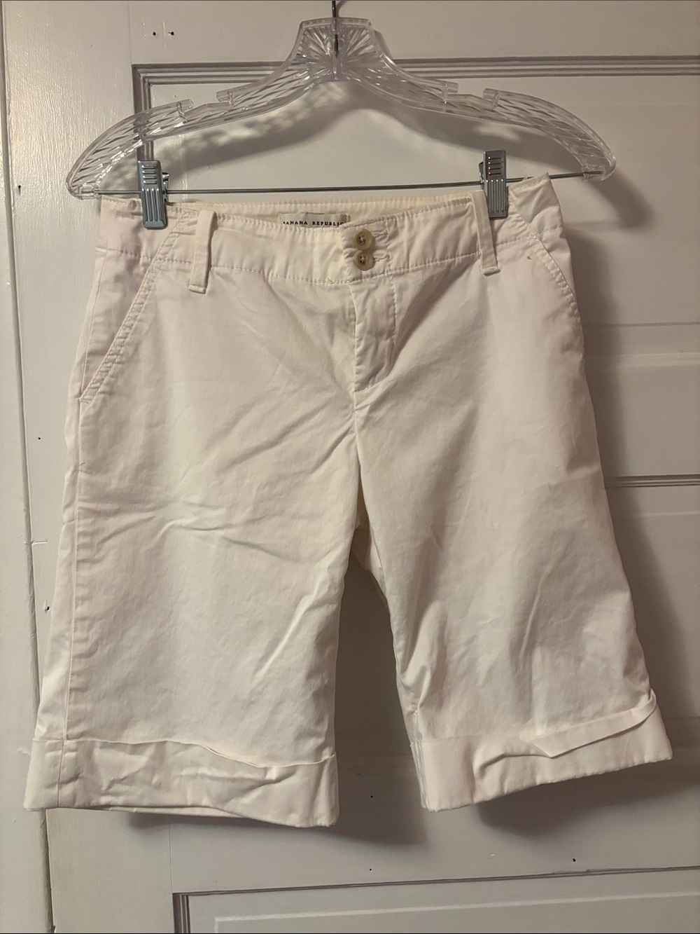 Banana Republic White Bermuda Shorts